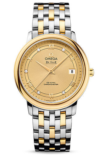 Omega De Ville Prestige Co Axial Watch 36.8 mm Steel Case Yellow G