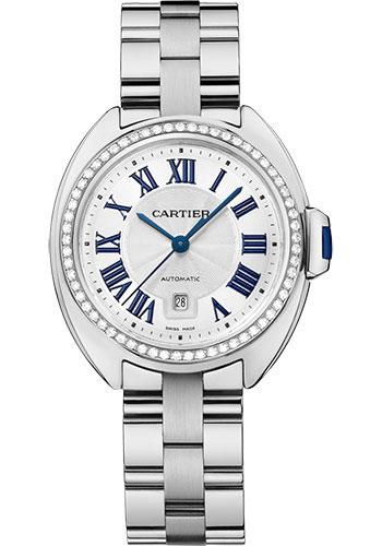 Cartier Cle de Cartier Watch - 31 mm White Gold Diamond Case - White Dial - WJCL0043