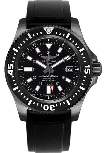 Breitling Superocean 44 Special Watch - Black Steel Case -  Dial - Black Diver Pro II Strap - M1739313/BE92/131S/M20SS.1